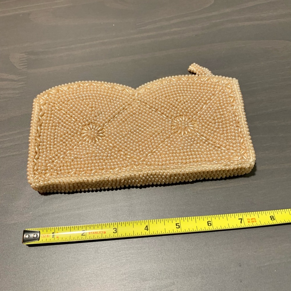 Vintage pearl beaded evening clutch
